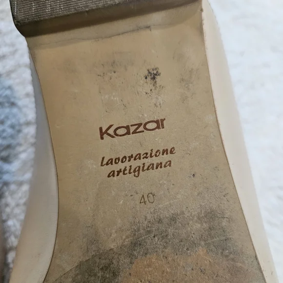 Beige Tassel Leather Mules Size 9 Tan Neutral Business Casual Minimalist Work - Picture 4 of 14